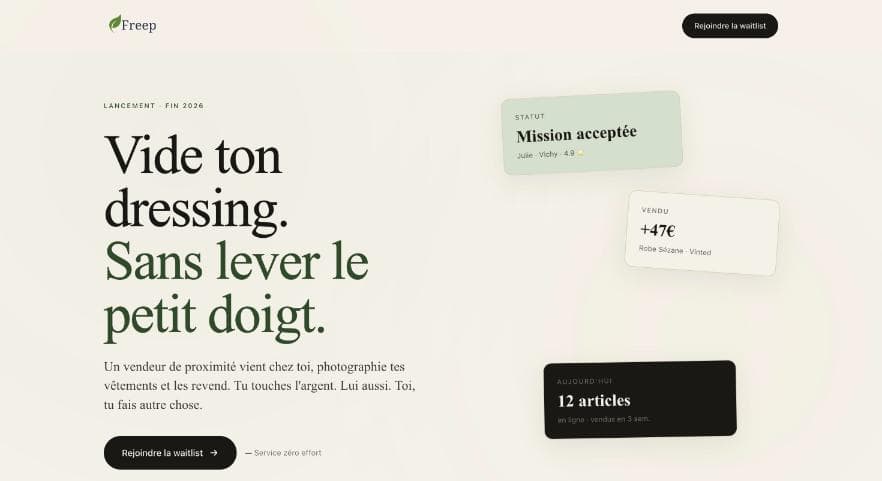 Page d'accueil de Freep