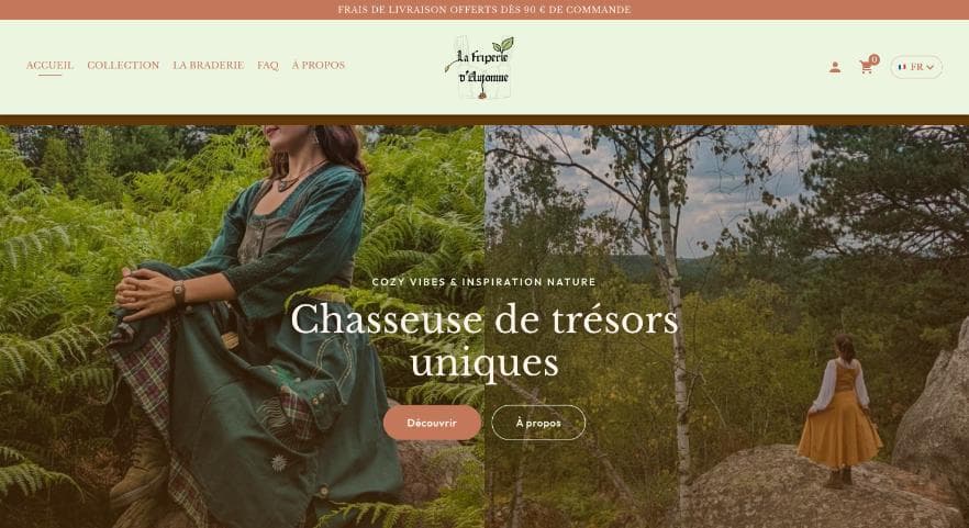 Page d'accueil de La Friperie d'Automne